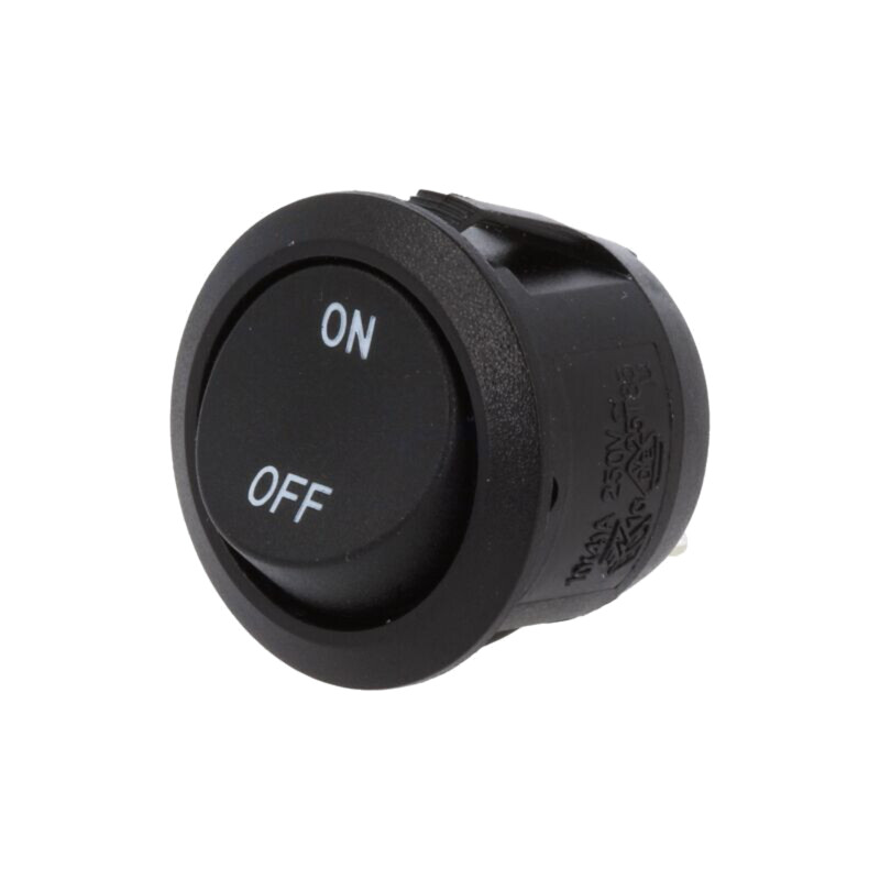 ROCKER; SPST; Poz: 2; ON-OFF; 10A/250VAC; neagră; fără; R13-112-AC ROCKER; SPST; Poz: 2; ON-OFF; 10A/250VAC; neagră; fără; R13-112-AC