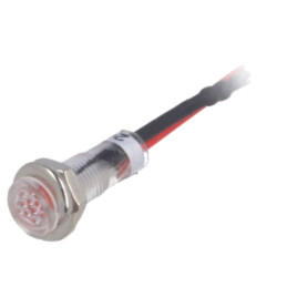Lampă de control: LED; plată; roşie; 24VDC; Ø5,2mm; IP40; ØLED: 3mm