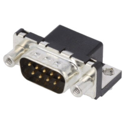D-Sub; PIN: 9; soclu; tată; pentru PCB,clichet PCB; în unghi 90°