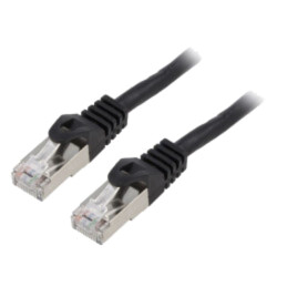Patch cord; F/UTP; 6; litat; CCA; PVC; negru; 1m; 26AWG; Fire: 8; 1buc.