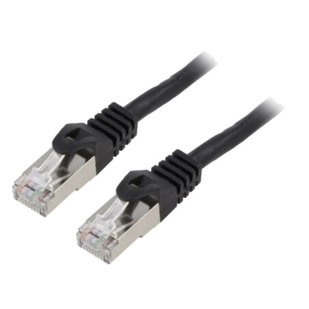 Patch cord; F/UTP; 6; litat; CCA; PVC; negru; 1m; 26AWG; Fire: 8; 1buc.