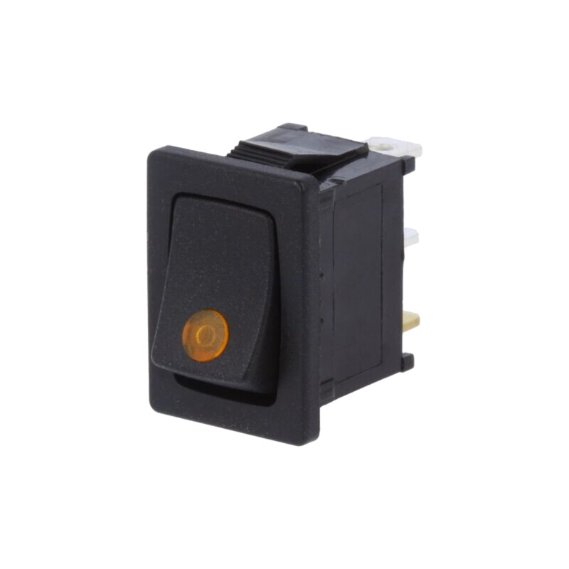 ROCKER; SPST; Poz: 2; ON-OFF; 16A/12VDC; neagră; LED,punctuală; 12V ROCKER; SPST; Poz: 2; ON-OFF; 16A/12VDC; neagră; LED,punctuală; 12V