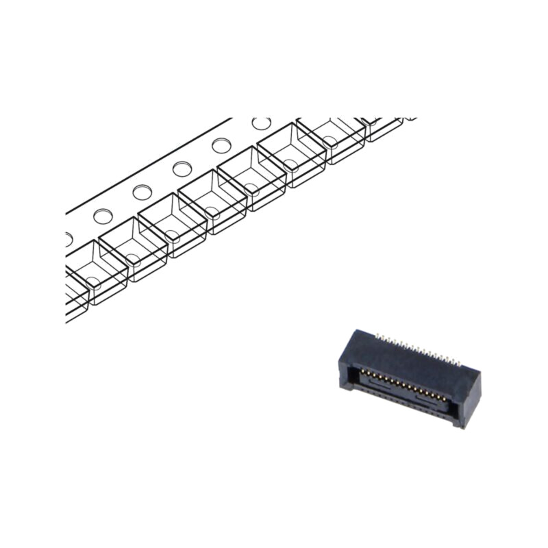 Conector: PCB-PCB; mamă; PIN: 30; 0,4mm; DF40; -55÷125°C; aurit; SMT Conector: PCB-PCB; mamă; PIN: 30; 0,4mm; DF40; -55÷125°C; aurit; SMT