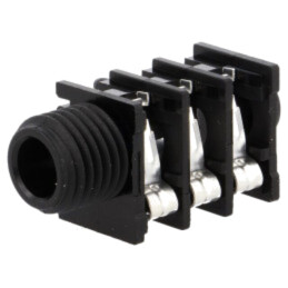 Conector: Jack 6,3mm; soclu; mamă; stereo,cu întrerupător triplu