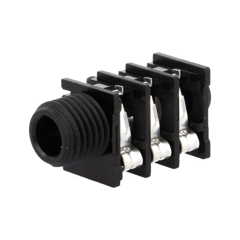 Conector: Jack 6,3mm; soclu; mamă; stereo,cu întrerupător triplu Conector: Jack 6,3mm; soclu; mamă; stereo,cu întrerupător triplu
