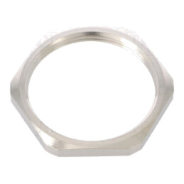 Piuliţă; M40; alamă; nichel; Thk: 4,5mm; Cheie: 45mm; Filet: metrică