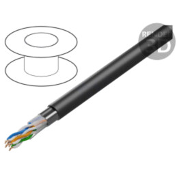 Cablu; BiTLAN,F/UTP; 4x2x24AWG; 5e; sârmă; Cu; polietilenă; negru