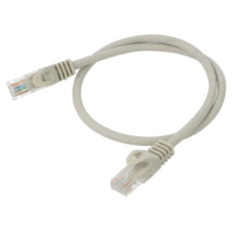 Patch cord; U/UTP; 6; litat; Cu; PVC; gri; 0,5m; 26AWG; Øcablu: 6,2mm