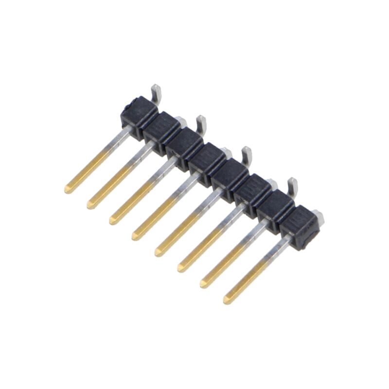 Conector: şiruri pini; tată; PIN: 8; 2,54mm; aurit; SMT; şir pini Conector: şiruri pini; tată; PIN: 8; 2,54mm; aurit; SMT; şir pini