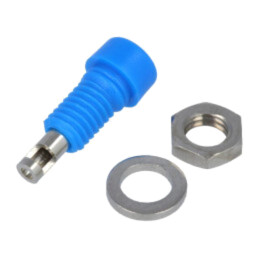 Conector: banană 2mm; soclu; 10A; 60VDC; Lung.tot: 17mm; albastră