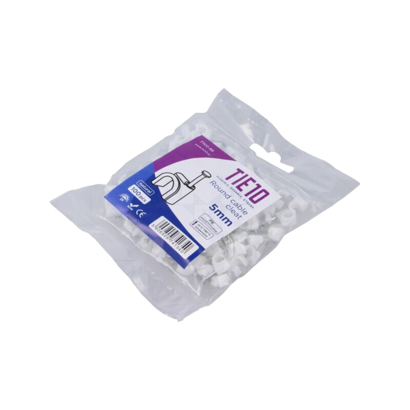 Element de susţinere; natural; pe cablu rotund; 100buc; cu cui