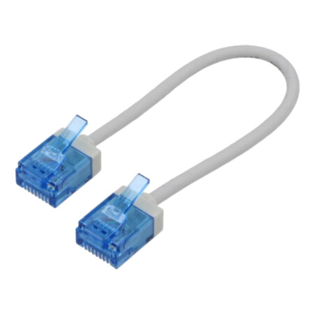 Patch cord; U/UTP; 6a; litat; Cu; LSZH; gri; 0,15m; 32AWG; -20÷75°C