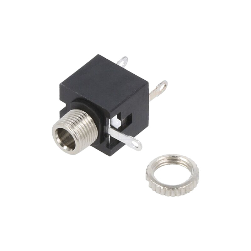 Conector: Jack 3,5mm; soclu; mamă; mono; piste: 2; lipire; cositorit Conector: Jack 3,5mm; soclu; mamă; mono; piste: 2; lipire; cositorit