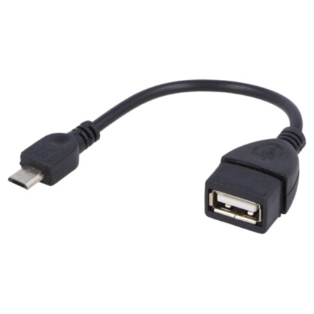 Cablu; OTG,USB 2.0; USB A soclu,USB B micro mufă; nichelat