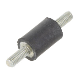 Atenuator de vibraţii; M4; Ø: 10mm; gumă; Lung: 15mm; 56N; 40N/mm