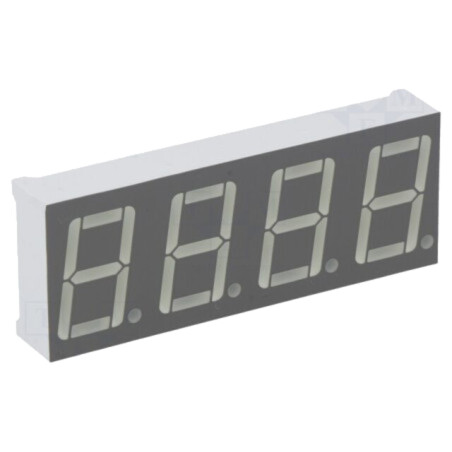 Afişaj: LED; cu 7 segmente; 14mm; 0,56"; Nr.car: 4; roşie; 7÷8mcd