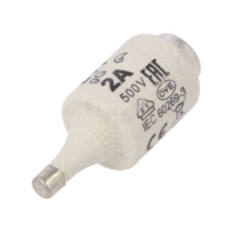 Siguranţă: siguranţă; gG; 2A; 500VAC; 500VDC; ceramică; DII; D