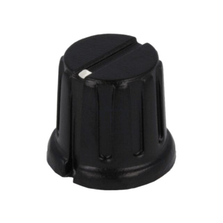 Buton rotativ; cu flanşă; bachelită; Øax: 6,35mm; Ø13,3x13,7mm