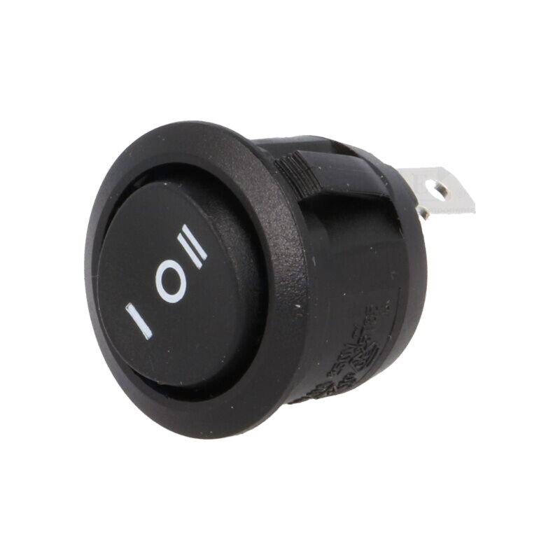 ROCKER; SP3T; Poz: 3; ON-OFF-ON; 10A/250VAC; neagră; fără; 50mΩ ROCKER; SP3T; Poz: 3; ON-OFF-ON; 10A/250VAC; neagră; fără; 50mΩ