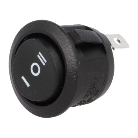 ROCKER; SP3T; Poz: 3; ON-OFF-ON; 10A/250VAC; neagră; fără; 50mΩ
