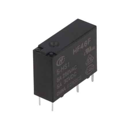 Releu: electromagnetic; SPST-NO; Ubobină: 5VDC; 5A; 5A/250VAC; PCB