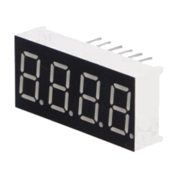 Afişaj: LED; cu 7 segmente; 9,14mm; 0,36"; Nr.car: 4; verde; 4,6mcd