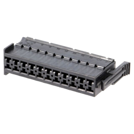 Conector: cablu-cablu; mufă; mamă; JPT; pe cablu; PIN: 22; neagră
