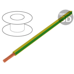 Cablu; H07V-K; litat; Cu; 2,5mm2; PVC; galben-verde; 450V,750V; 100m