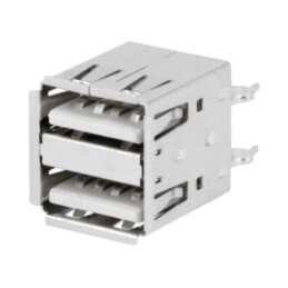 Conector: USB A; soclu; THT; drept; duble