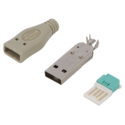 Conector: USB A; mufă; tată; pe cablu; fără unelte; PIN: 4; drept