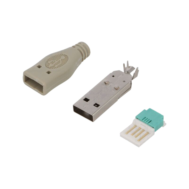 Conector: USB A; mufă; tată; pe cablu; fără unelte; PIN: 4; drept