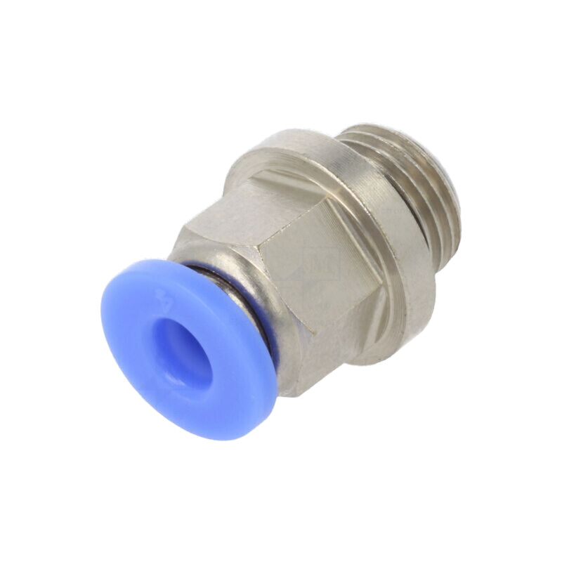 Racord push-in; simplu; -0,95÷15bar; alamă nichelată; BLUELINE Racord push-in; simplu; -0,95÷15bar; alamă nichelată; BLUELINE
