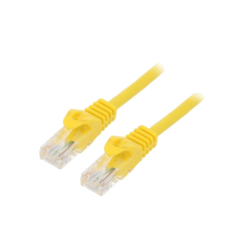 Patch cord; U/UTP; 6; litat; CCA; PVC; galben; 0,5m; 26AWG Patch cord; U/UTP; 6; litat; CCA; PVC; galben; 0,5m; 26AWG