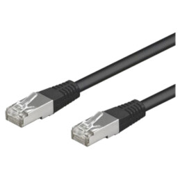 Patch cord; SF/UTP; 5e; litat; CCA; PVC; negru; 0,25m; 26AWG