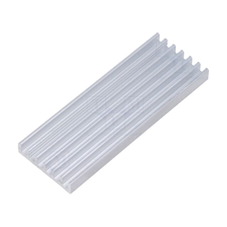 Radiator: extrudat; cu aripioare; naturală; L: 75mm; W: 27mm; H: 6mm