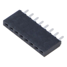 Conector: şiruri pini; mamă; PIN: 8; 2,54mm; aurit; THT; soclu; drept
