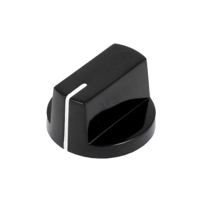 Buton rotativ; cu indicator; bachelită; Øax: 6,35mm; Ø26x15,4mm Buton rotativ; cu indicator; bachelită; Øax: 6,35mm; Ø26x15,4mm