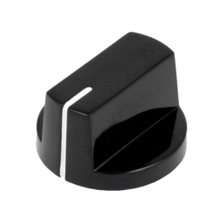 Buton rotativ; cu indicator; bachelită; Øax: 6,35mm; Ø26x15,4mm