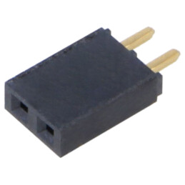Conector: şiruri pini; mamă; PIN: 2; 2,54mm; aurit; THT; soclu; drept
