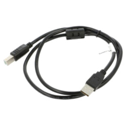Cablu; USB 2.0; USB A mufă,USB B mufă; aurit; 1m; negru; Fire: Cu