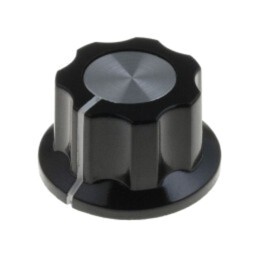 Buton rotativ; cu flanşă; bachelită; Øax: 6,35mm; Ø15,7x11,5mm