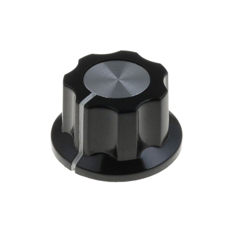 Buton rotativ; cu flanşă; bachelită; Øax: 6,35mm; Ø15,7x11,5mm Buton rotativ; cu flanşă; bachelită; Øax: 6,35mm; Ø15,7x11,5mm