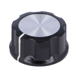 Buton rotativ; cu flanşă; bachelită; Øax: 6,35mm; Ø29,6x16mm