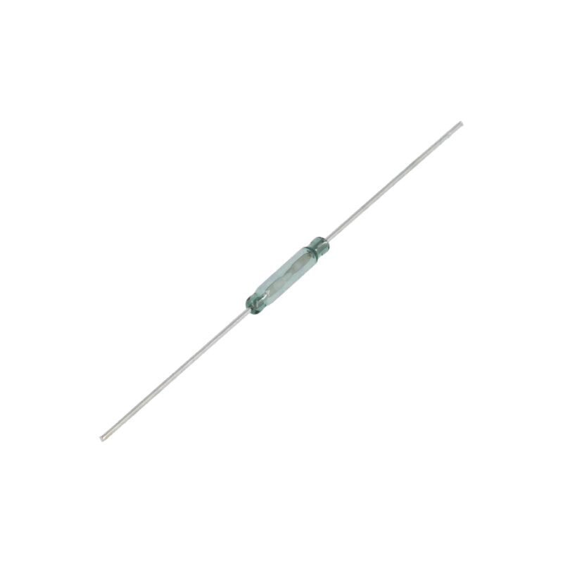 Senzor reed; Interval: 7÷21AT; Pîntrerup: 10W; Ø1,8x10mm; 500mA Senzor reed; Interval: 7÷21AT; Pîntrerup: 10W; Ø1,8x10mm; 500mA