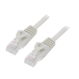 Patch cord; U/UTP; 6; litat; CCA; PVC; gri; 0,5m; 26AWG; Øcablu: 6,2mm