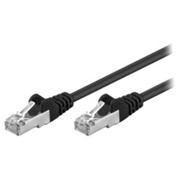 Patch cord; F/UTP; 5e; litat; CCA; PVC; negru; 0,25m; 26AWG