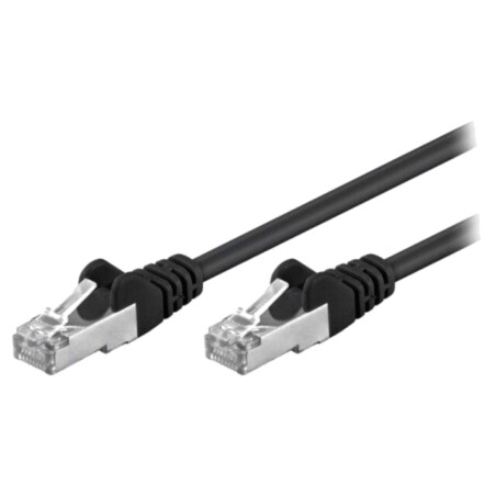 Patch cord; F/UTP; 5e; litat; CCA; PVC; negru; 0,25m; 26AWG