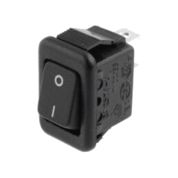 ROCKER; SPST; Poz: 2; ON-OFF; 3A/250VAC; neagră; fără; 20mΩ; UL94V-2