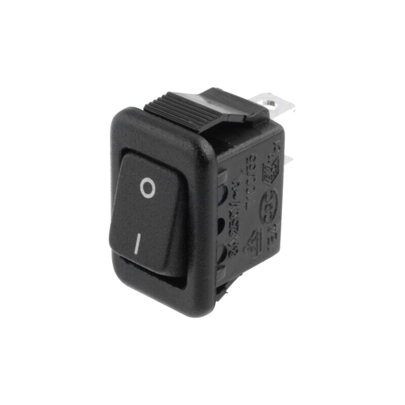 ROCKER; SPST; Poz: 2; ON-OFF; 3A/250VAC; neagră; fără; 20mΩ; UL94V-2 ROCKER; SPST; Poz: 2; ON-OFF; 3A/250VAC; neagră; fără; 20mΩ; UL94V-2