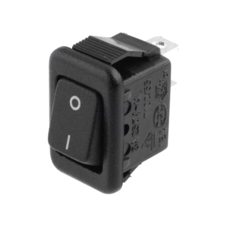 ROCKER; SPST; Poz: 2; ON-OFF; 3A/250VAC; neagră; fără; 20mΩ; UL94V-2